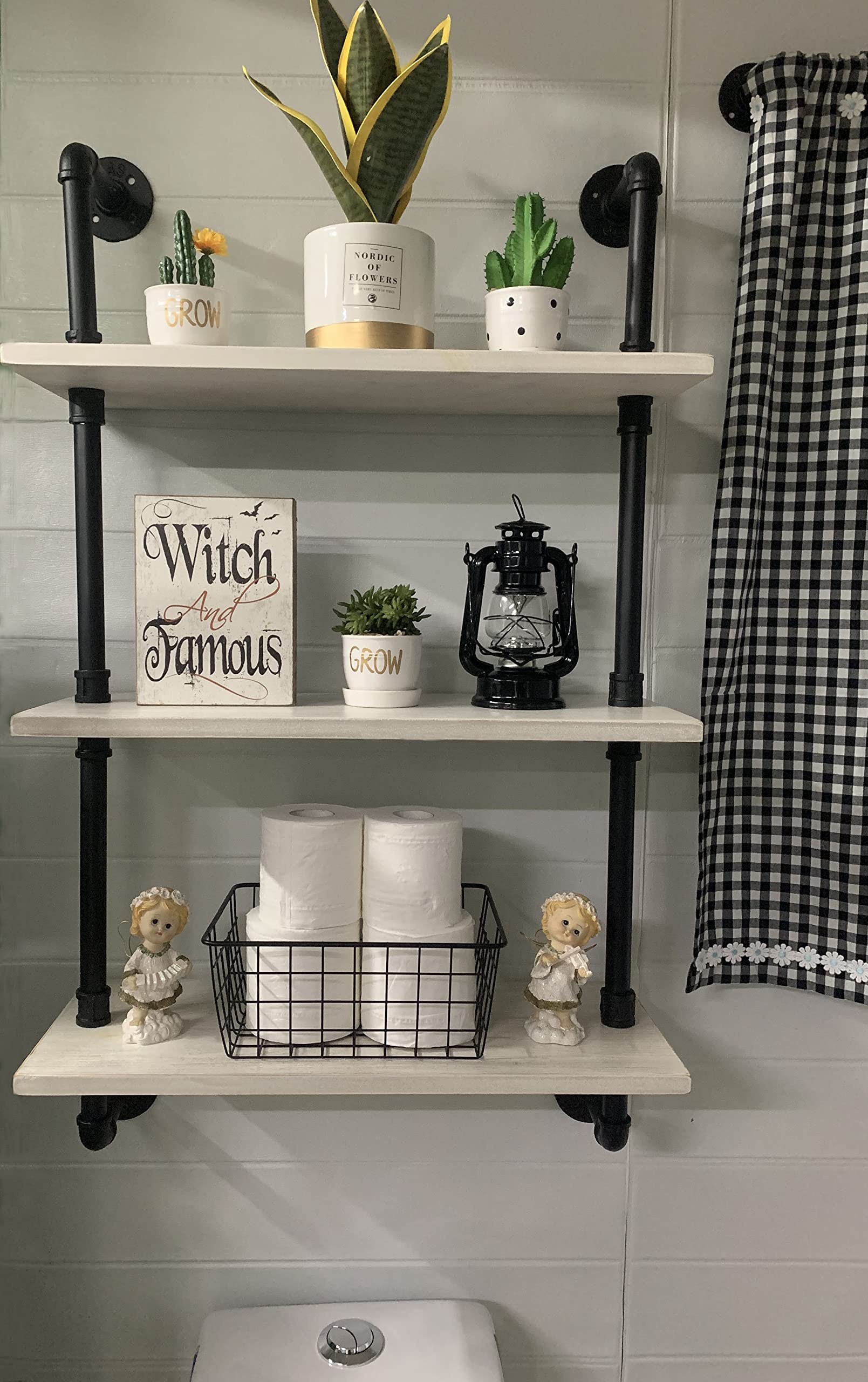 Amazon.com: HDDFER White Floating Shelves 24 inch Pipe Wall